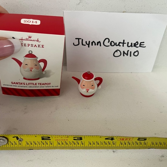 Vintage Hallmark mini ornament santa teapot 2014 - Picture 2 of 2